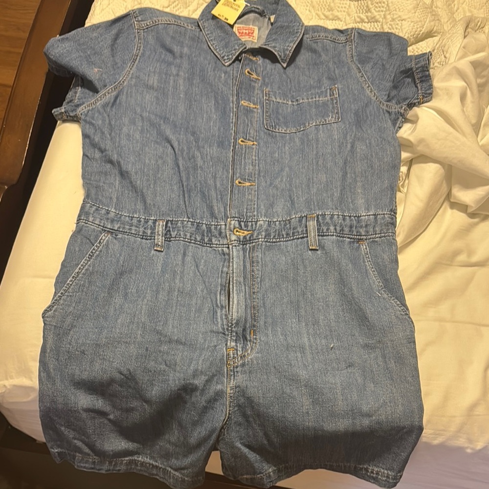 Levi's Kids Light Blue Denim Romper